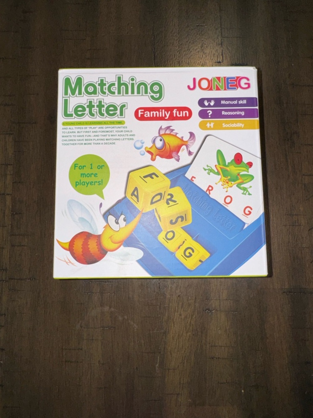 Matching Letter Educational Puzzle Game - Blue and Yellow